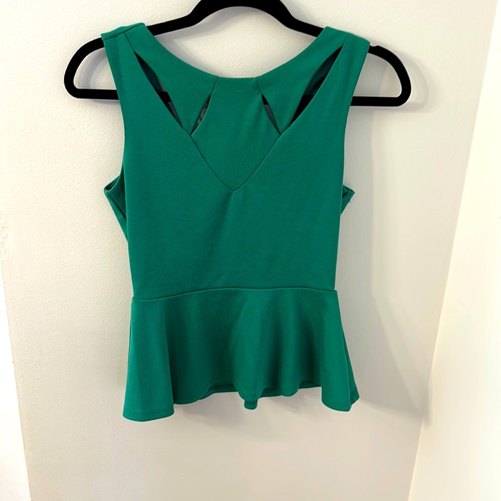 Green peplum top